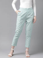 Juniper Mint Cotton Printed Straight Pants