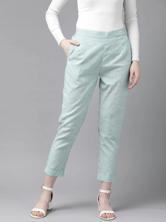 Juniper Mint Cotton Printed Straight Pants