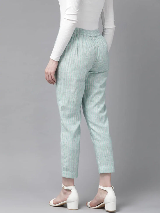 Juniper Mint Cotton Printed Straight Pants