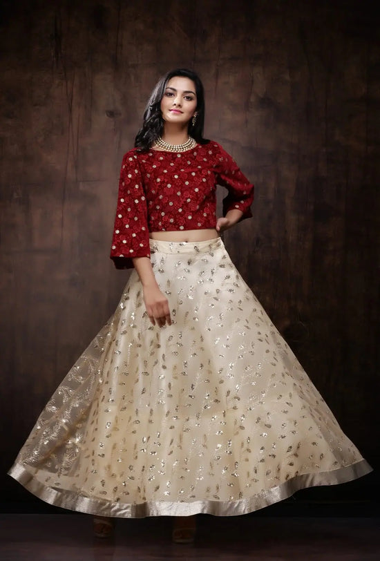 Juniper Gold Net Embellished Lehenga Choli Set