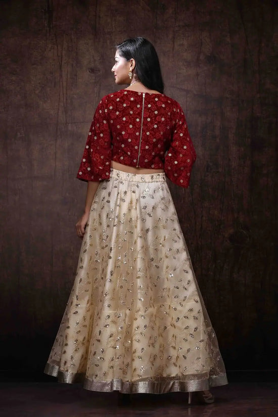 Juniper Gold Net Embellished Lehenga Choli Set