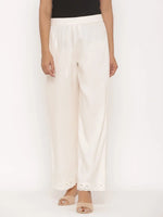 Juniper Ivory Rayon Solid Wide-Leg Palazzo