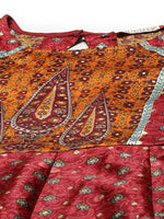 Juniper Maroon Dull Satin Printed Anarkali Dress