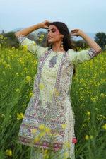 Juniper Limegreen Cambric Printed Straight Kurta Palazzo Dupatta Set