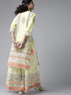 Juniper Limegreen Cambric Floral Print Straight Kurta Palazzo Set