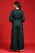 Women Embroidered Standard Jadegreen Jumpsuits & Sets