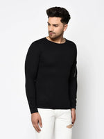 Men Black Round Neck T-Shirt