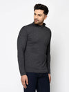 Men Charcoal Full Sleeve T-Shirt