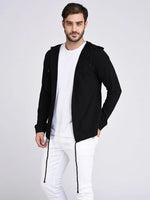 Men Black Full Sleeve Open Cardigan-LC09181024RL-M