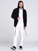 Men Black Full Sleeve Open Cardigan-LC09181024RL-M