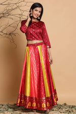 Juniper Multi Dull Satin Printed Lehenga Choli