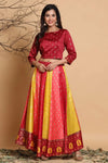 Juniper Multi Dull Satin Printed Lehenga Choli