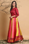 Juniper Multi Dull Satin Printed Lehenga Choli