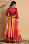 Juniper Multi Dull Satin Printed Lehenga Choli