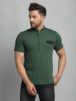 Men Bottle Green Half Sleeve T-Shirt