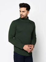 Men Bottle Green Full Sleeve T-Shirt