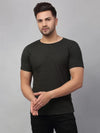 Men Olive Green Half Sleeve T-Shirt