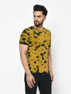 Men Mustard Tie & Dye Half Sleeve Cotton T-Shirt