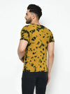 Men Mustard Tie & Dye Half Sleeve Cotton T-Shirt