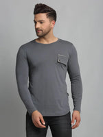 Men Grey Full Sleeve T-Shirt