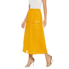 Adults-Women Solid Mustard Skirt With Front Slit