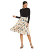 Adults-Women Beige Printed A-Line Mini Skirt