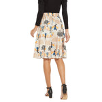 Adults-Women Beige Printed A-Line Mini Skirt