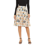 Adults-Women Beige Printed A-Line Mini Skirt