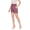 Adults-Women Mauve Printed Loose Fit Regular Shorts