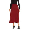 Adults-Women Solid Maroon Skirt With Front Slit