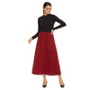 Adults-Women Solid Maroon Skirt With Front Slit