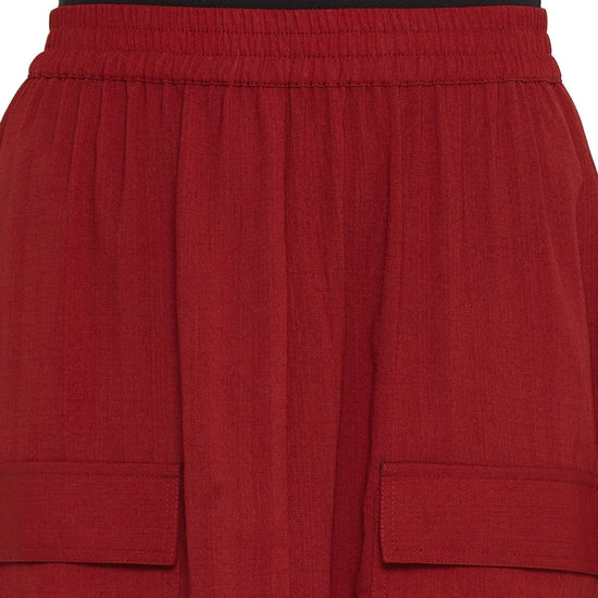 Adults-Women Solid Maroon Skirt With Front Slit