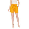 Adults-Women Mustard Printed Loose Fit Regular Shorts