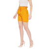 Adults-Women Mustard Printed Loose Fit Regular Shorts