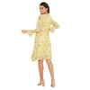 Adults-Women Lemon Floral Print Smocked A-line Dress