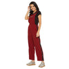 Adults-Women Solid Maroon Dungarees With Side Stripes