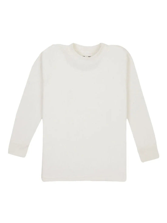 Thermals Unisex Top Round Neck Quality Full Sleeves Solid White