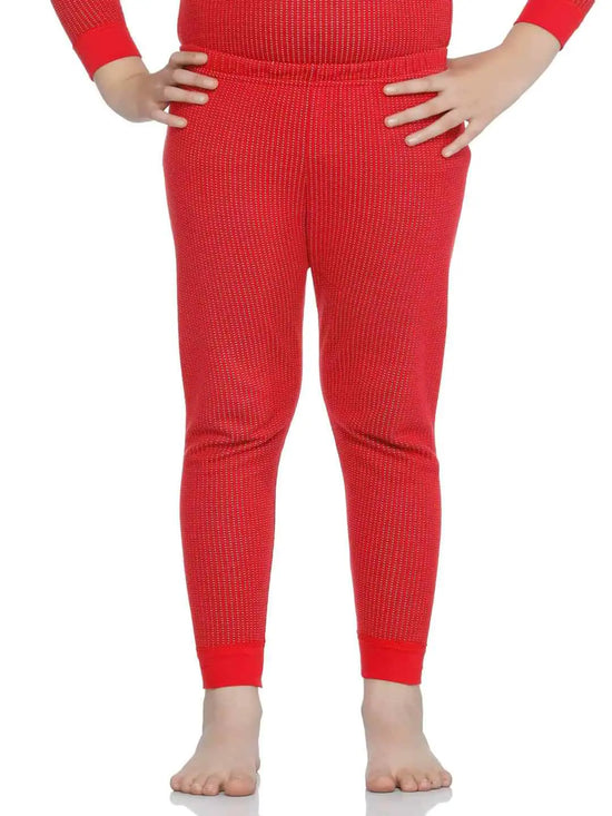 Thermals Unisex Sets Round Neck Full Sleeves Solid Red