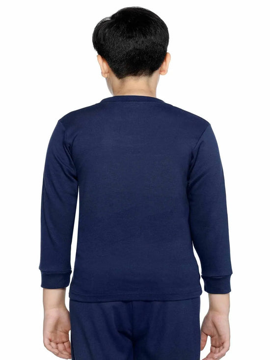 Thermals Boys Sets Round Neck Full Sleeves Solid Navy