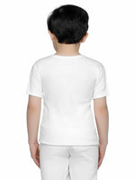 Thermals Unisex Top Round Neck Half Sleeves Solid White