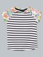 UrGear White Striped Girls T-shirt