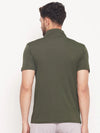 White Moon Men Dry fit Sports Gym Tshirt (Olive)