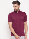 White Moon Men Dry fit Sports Gym Tshirt (Maroon)