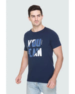 White Moon Cotton Regular Fit Printed Half Sleeve Tshirt for men -  Navy 1 Pc