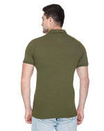 White Moon Cotton Solid Regular Fit Polo Tshirt Men Olive 1 Pc