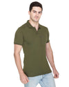 White Moon Cotton Solid Regular Fit Polo Tshirt Men Olive 1 Pc