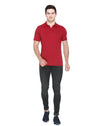 White Moon Cotton Solid Regular Fit Polo Tshirt Men Maroon 1 Pc