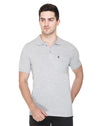 White Moon Cotton Solid Regular Fit Polo Tshirt Men Grey 1 Pc