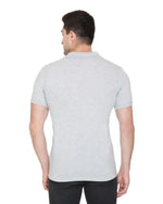 White Moon Cotton Solid Regular Fit Polo Tshirt Men Grey 1 Pc