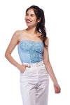 IZF Blue Floral Lace Corset Top